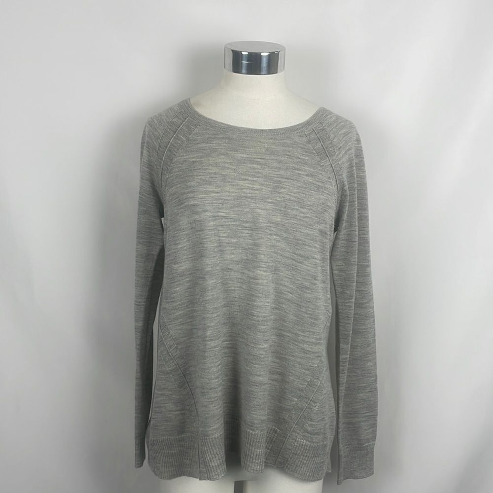 Eileen Fisher Gray Merino Crew Neck Sweater